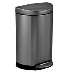 simplehuman Semi-Round Pedal Bin, Brushed Stainless Steel, 10L